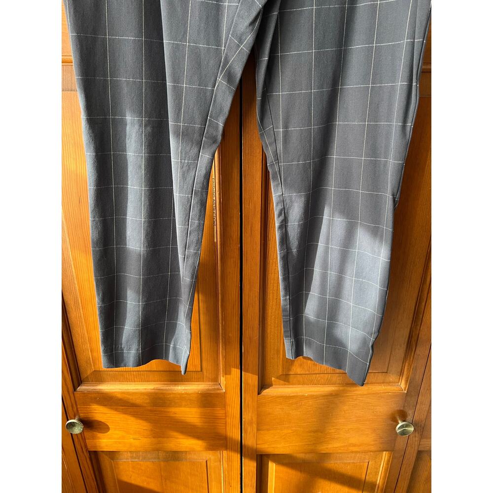 A New Day Plaid High Rise Skinny Ankle Pants Blue Gray Stretch Cotton Size 16 - Picture 4 of 10